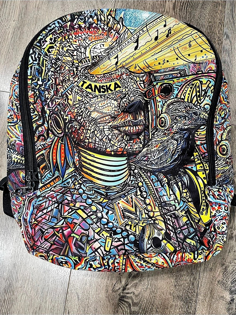 TANSKA Multicolor Abstract Print Backpack